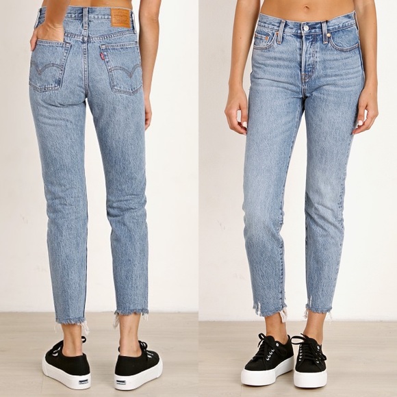 Levi's Shut Up Wedgie Icon Fit Jeans button fly premium denim raw hem - Picture 14 of 14